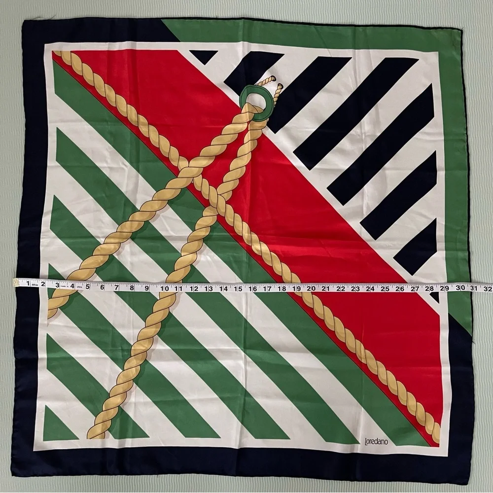 Vintage Loredano Nautical Silk Scarf